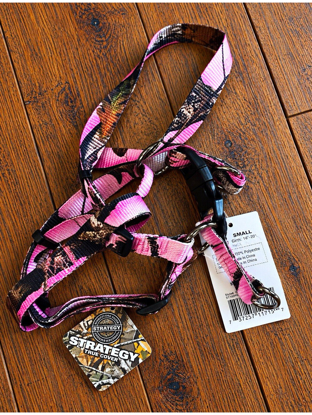 Strategy True Cover Pink Camo Adjustable Nylon Strap Dog Harness, Size S